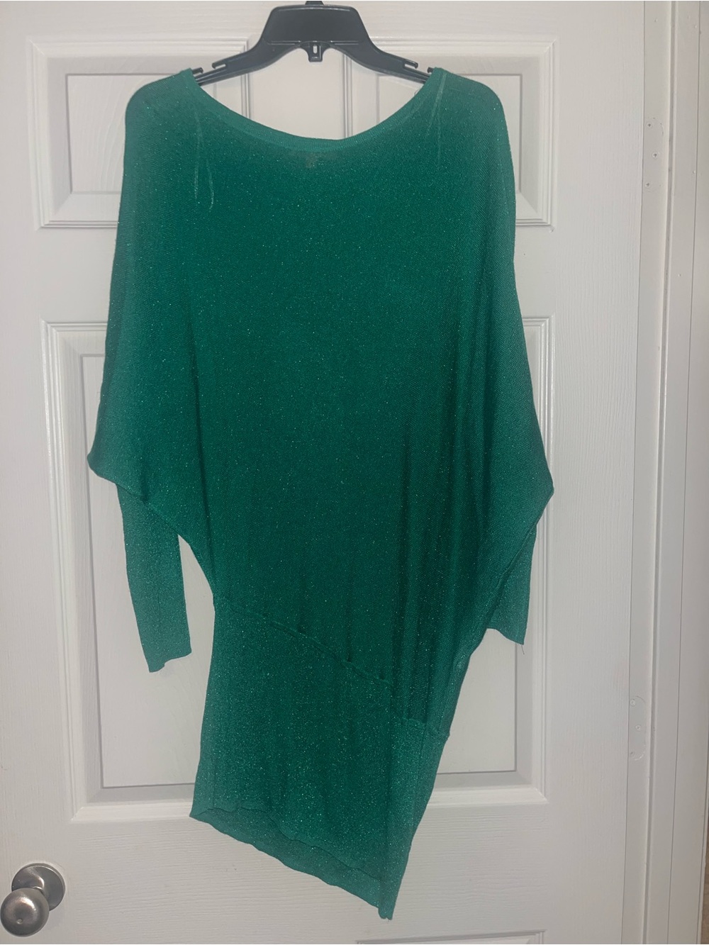 Gibson Latimer Emerald Green Sparkle Asymmetric Tunic